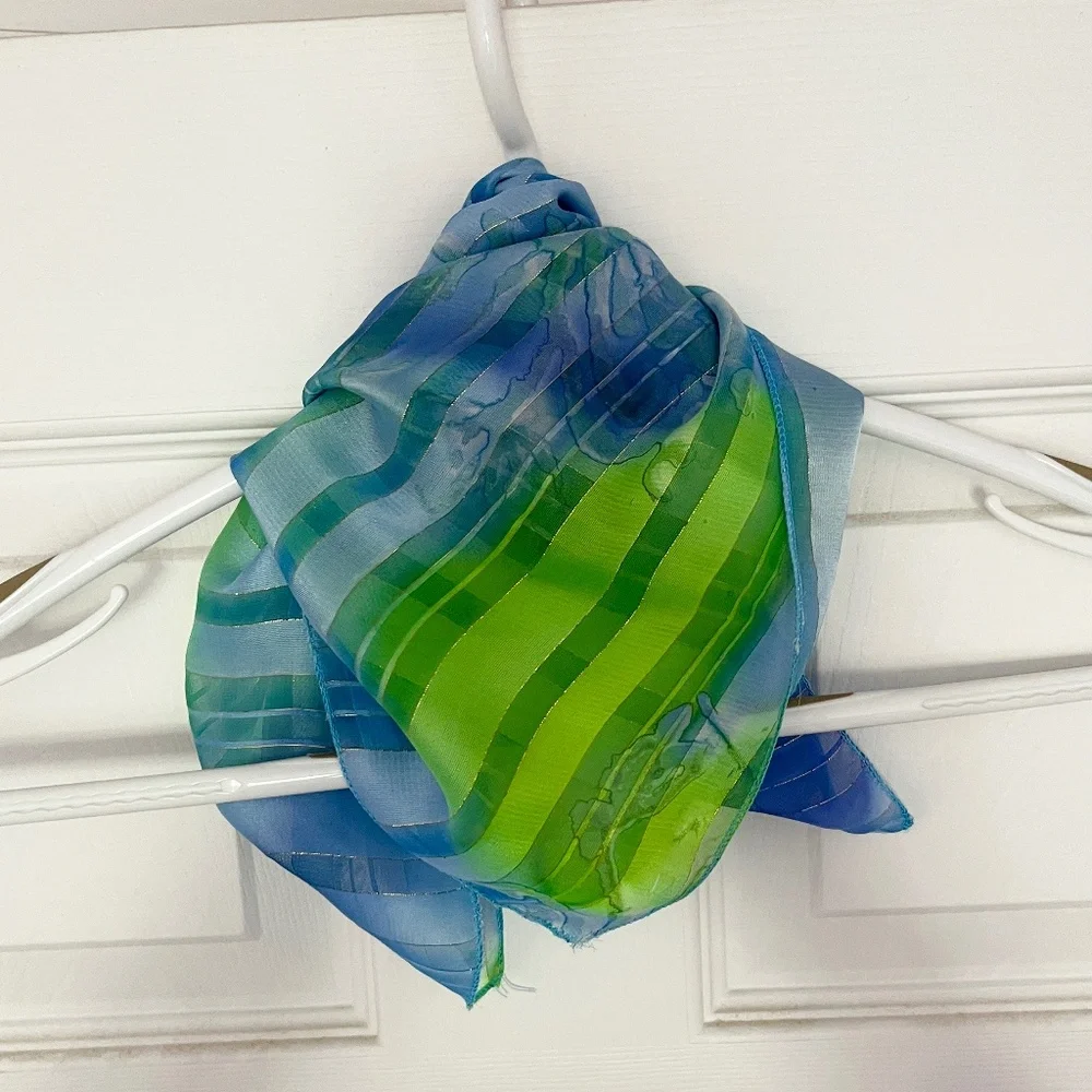 Green and Blue Scarf Bandana - Picture 1 of 3